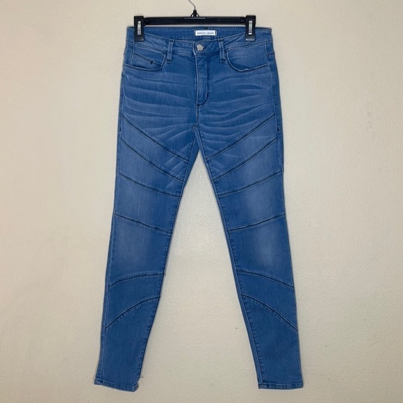 Weslin + Grant Revolve Blue Stretch Ankle Skinny Mid Rise Jeans Size 26 - Picture 1 of 6